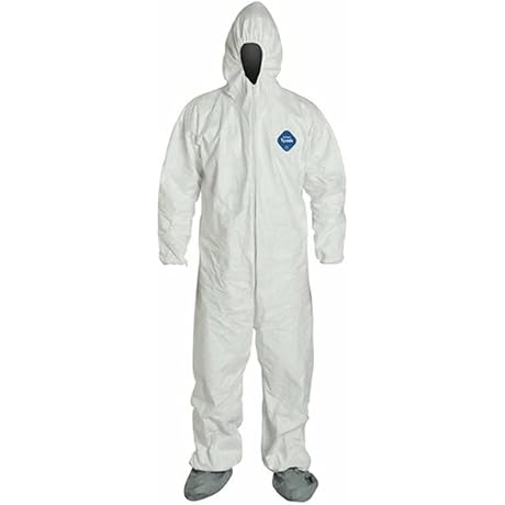 DuPont TY122S Elastic Wrist & Bootie TYVEK Suit with Hood (Medium)