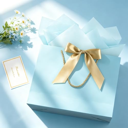 Image of JMANNI Gift Bags with Handles, 13 inch Medium Gift Bags with Tissue Paper