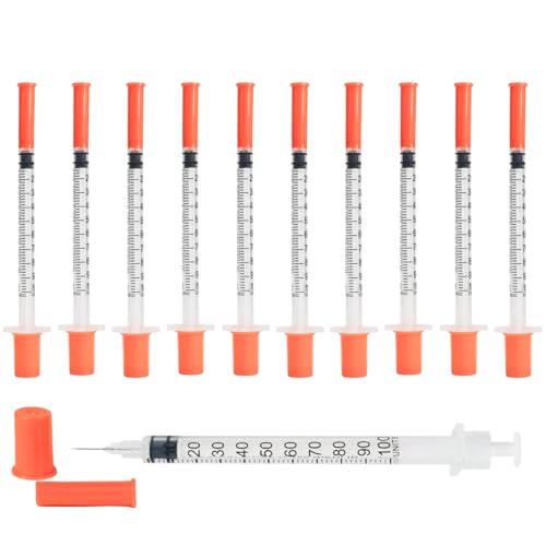 22 Pièces Seringue Insuline avec Aiguille 1 ml 30G x 8 mm, Seringues Graduées Multiusage, Seringue Intramusculaire pour Animaux, Insulin Syringe Type, Seringue avec Aiguille pour Mesure