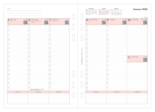 Filofax Kalender A5 Prof.1 Woche auf 2 Seiten (deutsch)2026