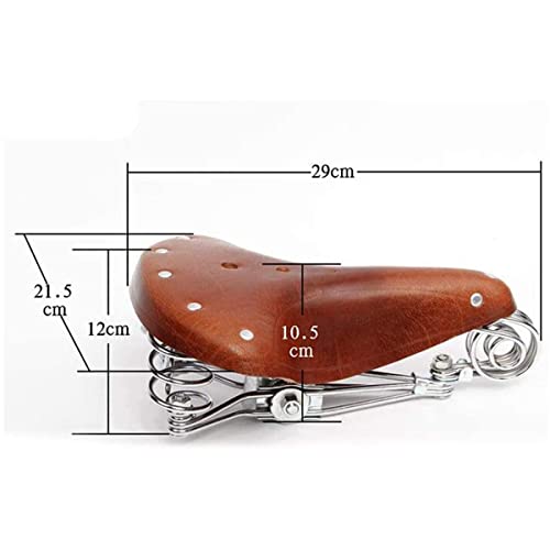 Selle de vélo classique à ressorts en cuir synthétique premium et finitions chromées