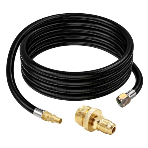Uenede 12Ft Propane 1/4" Quick Connect Hose with Brass 1"-20 Adapter