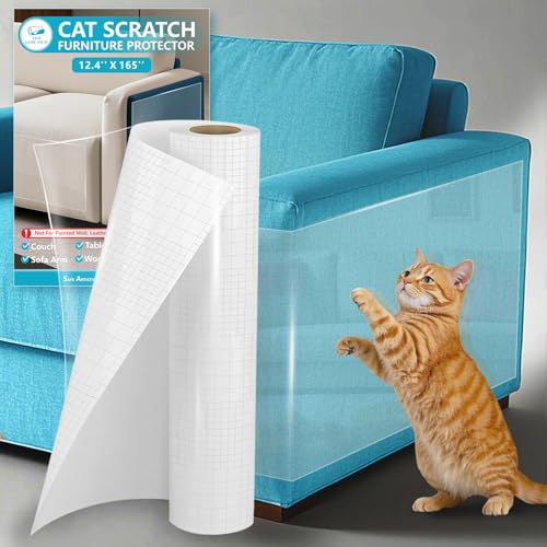 Protetor de móveis de vinil espesso antiarranhões para gatos, 405 x 30 cm, antiarranhões para móveis