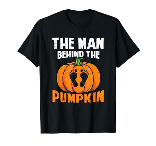 The-Man Behind The Pumpkin Halloween Dad to Be Baby Reveal T-Shirt