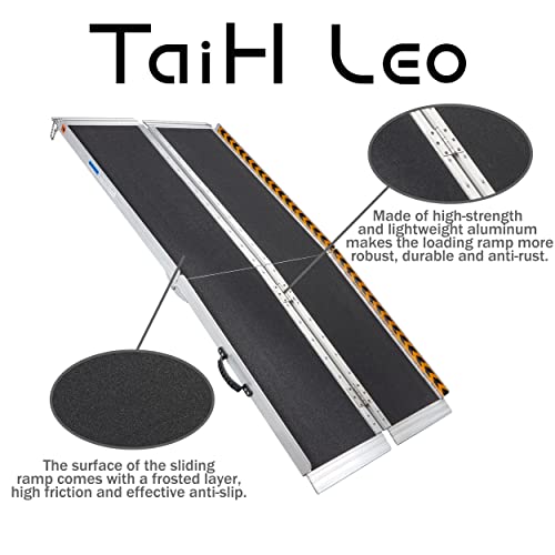 Taih Leo 6Ft Wheelchair Ramp, 72" L X 31.3" W Threshold Ramp, 800 Lbs Capacity Wheel Chair Ramp, Portable Wheelchair Ramp Scooter Ramp, For Home, Steps, Stairs, Doorways, Curbs #TOP2