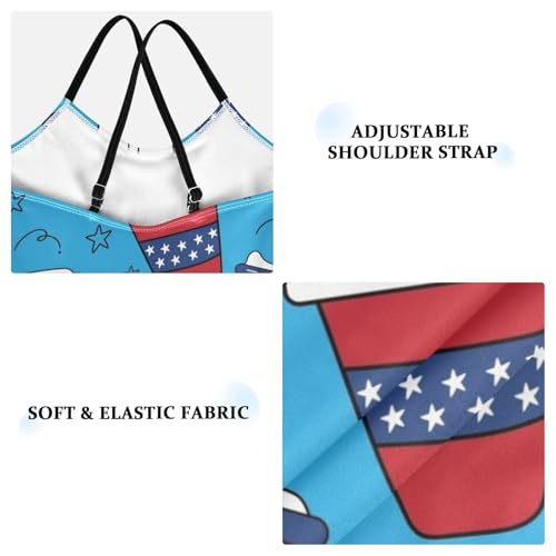 Girls One Piece Swimsuits Amrican Colors Coffee Cups Pattern Sport Halter Swimwear Beach Bathing Suit,7-8T3