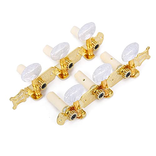 GOSONO 1 pair Left Right 3L3R Professional Guitar Classical Guitar String Tuning Pegs Machine Heads Tuners Keys Part Parts Accessories (3L3R Classical Gold)