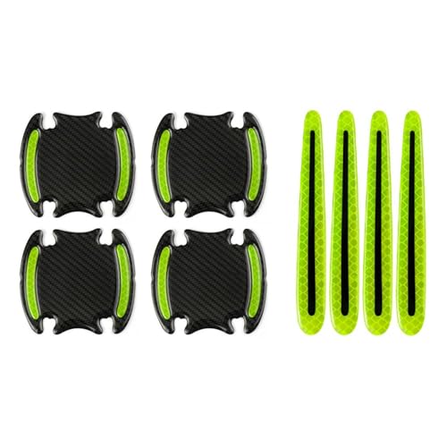 XFSRG 8 Pièces Film Protection Poignée Porte Voiture Autocollants Universels pour Cuvette et de Portière Protecteur Porte Protection Poignée de Portière Voiture Anti Rayures Réfléchissant (Vert)