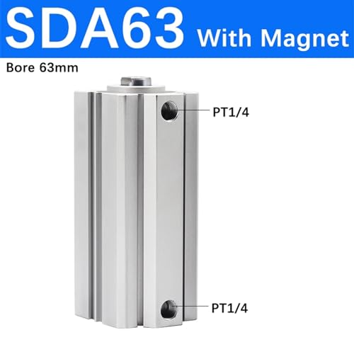 Cylindre pneumatique SDA63 course 130mm double effet avec aimant intégré compact - 3