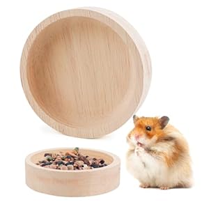 ZJIVQO 2PCS Gerbil Food Bowl Wooden Hamster Feeding Bowl Hamster Food Dish Hamster Food Bowl Small Animal Food Dish for Dwarf Syrian Hamsters Gerbils Mice Degus or Other Similar-Sized Small Pets
