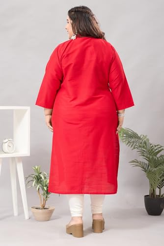 Image of DREAM & DZIRE Women's Silk Blue Straight Kurti for All Plus Size and Small Size