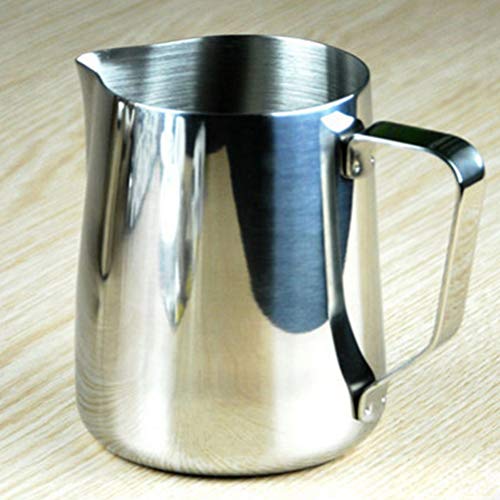 Jarra de espumar leite YARNOW 350 g, jarra de aço inoxidável Espresso leite vaporizante prata café l