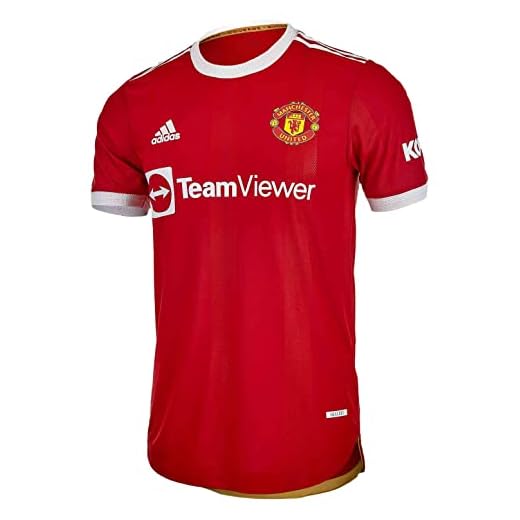 adidas Men's Manchester United Home Authentic Soccer Jersey 2021/22 (X-Large) Red