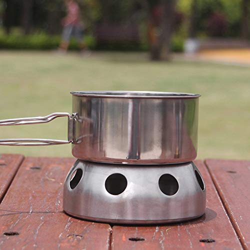 Fogão Externo, Romacci Mini Fogão a Álcool Solidificado Portátil Camping Mochila Piquenique Churrasc