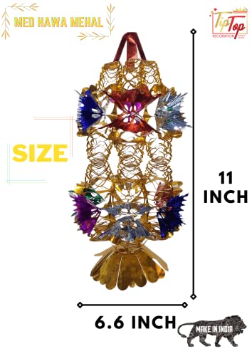Image of Premium Folding Paper Hanging Lamps Chandeliers Garland for All Occasion (Medium Hawa Mahal, 6 Pieces)