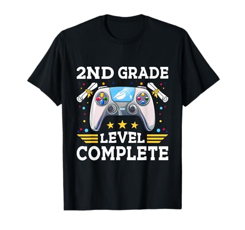 2nd Grade Graduation Level Complete Video Gamer 2026 T-Shirt