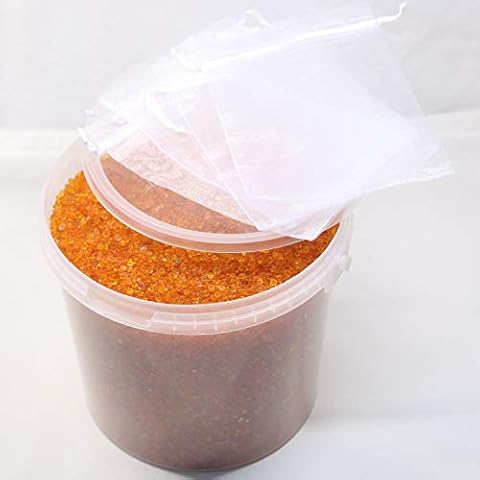 KnePo Kunststofftechnik 1 kg Silica Gel Orange regenerierbar, Trockenmittel mit Indikator, Silikagel, mit 4 Säckchen Cover