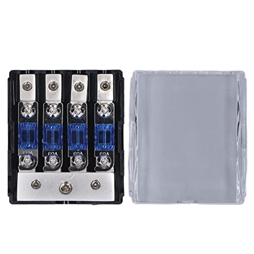 Soporte de Fusible de Audio para Automóvil, Radio de Automóvil, 1 Entrada, 4 Salidas, Bloque de Distribución de Energía de 60 A, Soporte de Fusible de Audio, Divisor Universal para Automóvil, Camión,