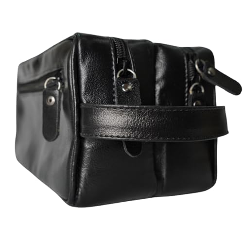 necessaire grande masculina e feminina de couro legitimo bolsa organizadora para viagem preta e marr