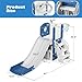 Glaf Toddler Slide 6 in 1 Indoor Playground Outdoor Playset for Kids Toddlers Age 1-3 Baby Slide with Basketball Hoop and Ball Storage Space and Telescope Freestanding Climber Slides Toys (Blue)