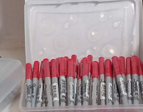 Sharpie Permanent Marker, Ultra Fine Point, Red Ink, 24-Count
