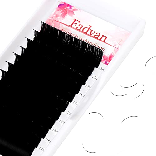 Individual Lash Extensions 0.05 C/D/DD Curl 15-20/20-25mm Mix Individual Lashes Matte Black Eyelash Extension Supplies Classic Lash Extensions Professional Use by FADVAN (0.05DD, 15-20mm Mixed Tray)