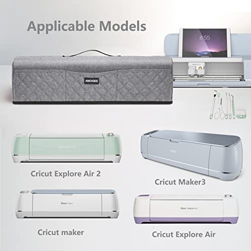 Amoigee Dust Cover for Cricut Explore Air 2, Cricut Maker,Cricut Explore 3,Cricut Maker, Maker Cover With Pockets for Cricut Accessories and Supplies - Image 3