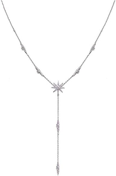 Crystal Star Drop Y Necklace 