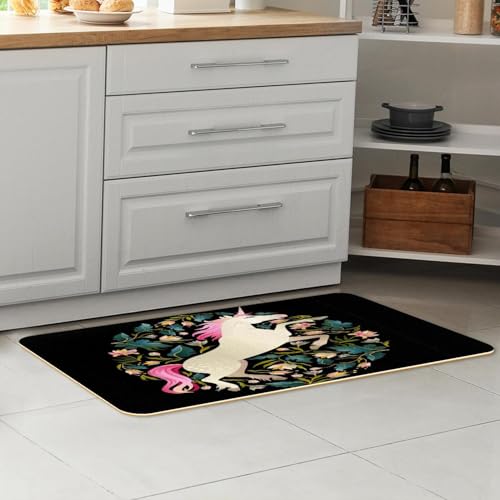 Tapete de cocina de 2 piezas antideslizante y lavable con diseño de hojas 7