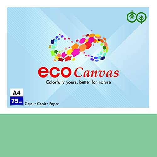 KALEELA Eco Canvas Green Paper A4 75 Gsm, 500 Sheets Ream | Colour