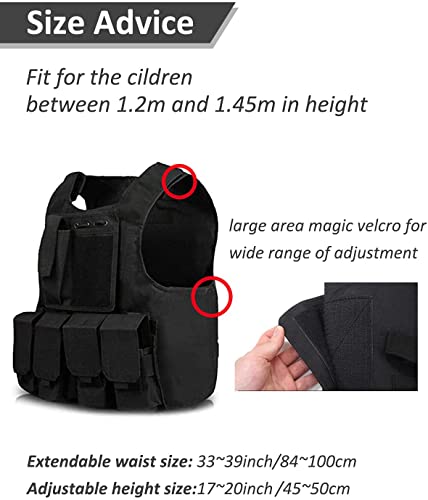 Univivo Kids Tactical Vest Children Outdoor Cs Shooting Protection Gear Combat Training Airsoft Vest Adjustable Breathable Waistcoat #TOP1