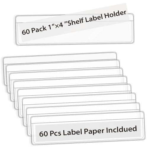 Pochettes autocollantes pour cartes lot de 60 porte-étiquettes transparents 3x10,9 cm