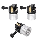 3 Pack 3 Way Turn Knob Dimmer Lamp Socket Replacement for Lamp, ALUCSET Medium Base, Incandescent...