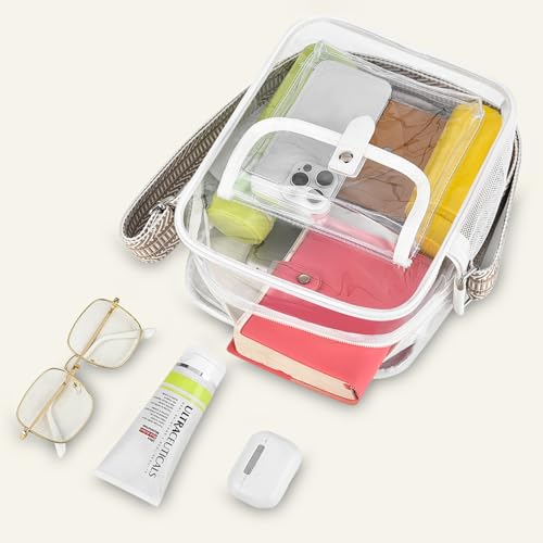 Image of SPODEARS Clear Crossbody Bag for Stadium, Concert, Festival & More - Adjustable Shoulder Strap & Bottle Holder