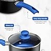 Chef's Star Pots And Pans Set Kitchen Cookware Sets Nonstick Aluminum Cooking Essentials 11 Pieces Blue #3