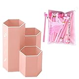✏ [Diseño minimalista]: esta creativa caja de almacenamiento de escritorio hexagonal está diseñada con una practicidad impecable. Brinda suficiente espacio para una variedad de bolígrafos y muchos otros suministros de escritorio, manteniendo el ambiente limpio y ahorrando espacio. Trae orden a su vida diaria en la oficina.