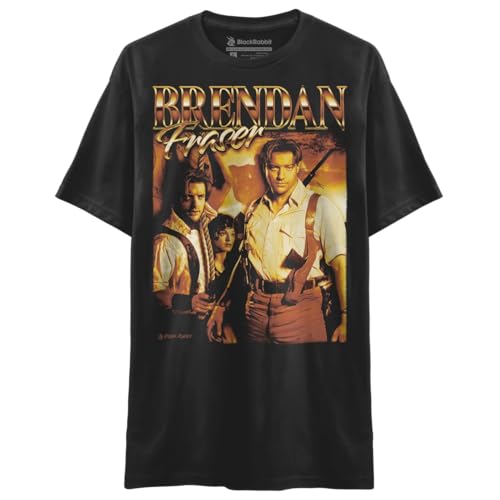 Brendan Fraser The Mummy Retro Vintage Bootleg Unisex Classic T-Shirt (Medium, Black)