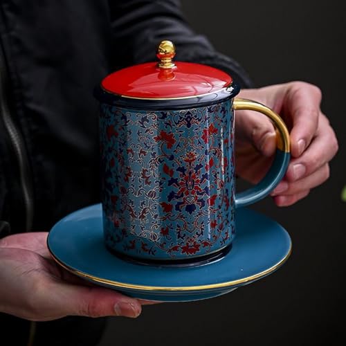 Tasse de bureau en céramique avec infuseur pour thé en feuilles mobiles
