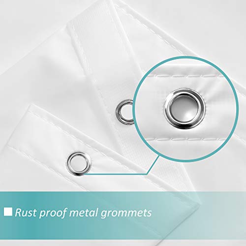 Image of Mrs Awesome White Shower Curtain Liner with 3 Magnets, 72x72 Premium Flexible Sturdy Plastic Shower Curtain for Bathroom Lightweight & Waterproof, White