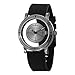 Stuhrling Original Men's 879.03 Leisure Sniper Transparent Swiss Quartz Black Rubber Strap Gunmetal Watch