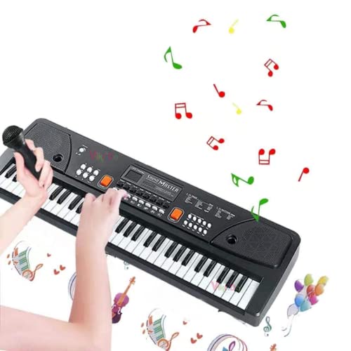 Image of VikriDA Portable Electronic Keyboard - 61 Keys Keyboard for Beginner & Professional, with LCD Display & Microphone for Kids & Adults