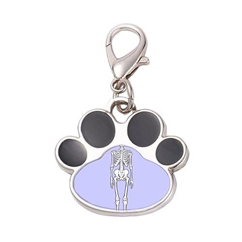 DIYthinker?Human Body Bone Structure Pet Tag Keychain Dog Cat ID