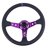 Auto Aluminium Universal 14 Zoll 350mm Racing Lenkräder Driften Sport Auto Lenkrad(Leather-purple)
