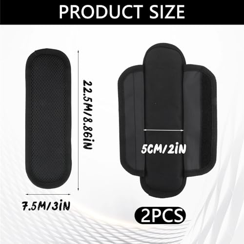 Image of 2 Pack Backpack Strap Pads Removable Shoulder Strap Pad Extra Thick Black Shoulder Strap Cushion Universal Replacement Shoulder Pad for Shoulder Bags Guitar Strap Duffle Bag Strap