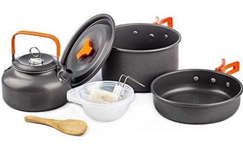 Ship Portable Outdoor Cooking Set Pot Bowl Teapot Coffee Kettle Set Cookware Tableware for Camping Picnic Hiking-picture-23