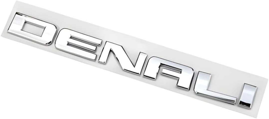 Denali 2-PC Nameplate Emblem HD Badge for GMC Yukon & Sierra 2007-2020 Models - Genuine Replacement Emblem - Chrome Finish