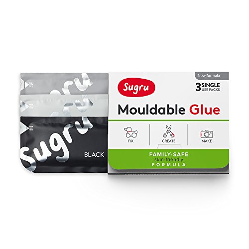 Sugru I000442 Family-Safe | Skin-Friendly Formula-Black, White & Grey 3-Pack Mouldable Glue, 3 Count
