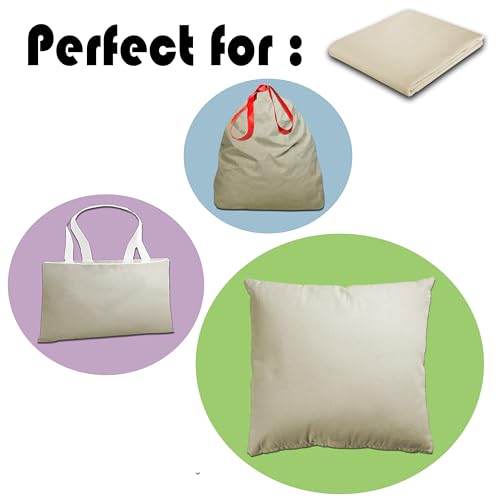 Virginia Tex Dicker und langlebiger Stoff aus 100% Baumwolle, 160 cm breit, zur Herstellung von Kissenbezügen, Wäschesäcken und mehr (natural cream, 100 cm)