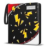 Sammelalbum 400 karten, Mit 50 Herausnehmbaren Schutzfolien,3-Ring-Reißverschluss Design MTG/TCG/Sport Karten Sammelalbum Alben Geschenke für Jungen und Mädchen (schwarz)