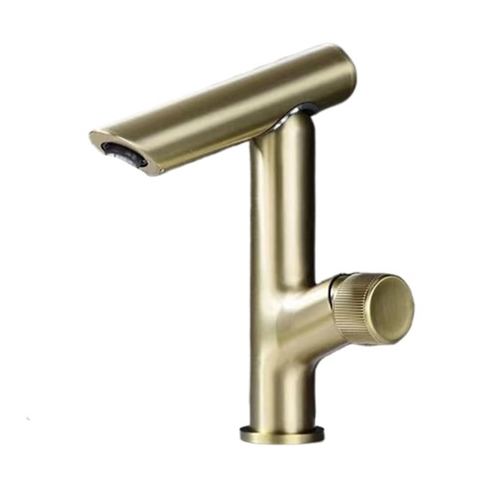 Faucet Hot and Cold washbasin Faucet Brass Chrome Bathroom undercounter Basin Single Handle Waterfall Faucet EY-H0120(Nickel Gold)